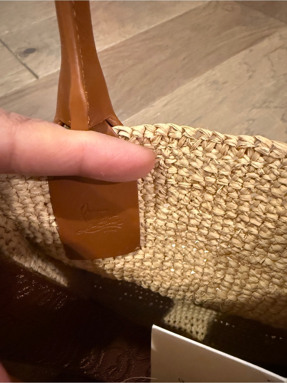 Christian Louboutin Mini By My Side Raffia & Leather Tote with Detachable Strap - Picture 5 of 16